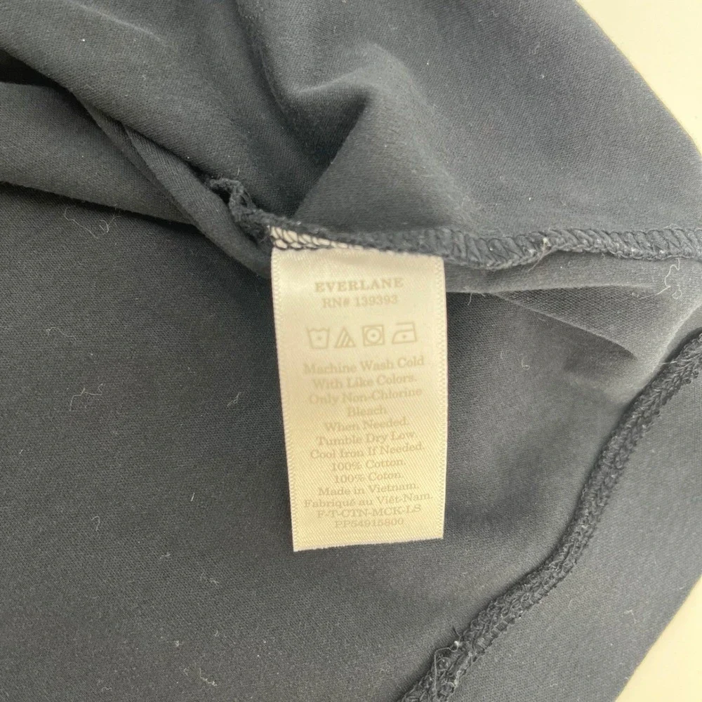 Everlane Luxe Cotton Mockneck Tee Black 100% Cotton Women Size M - Picture 4 of 6